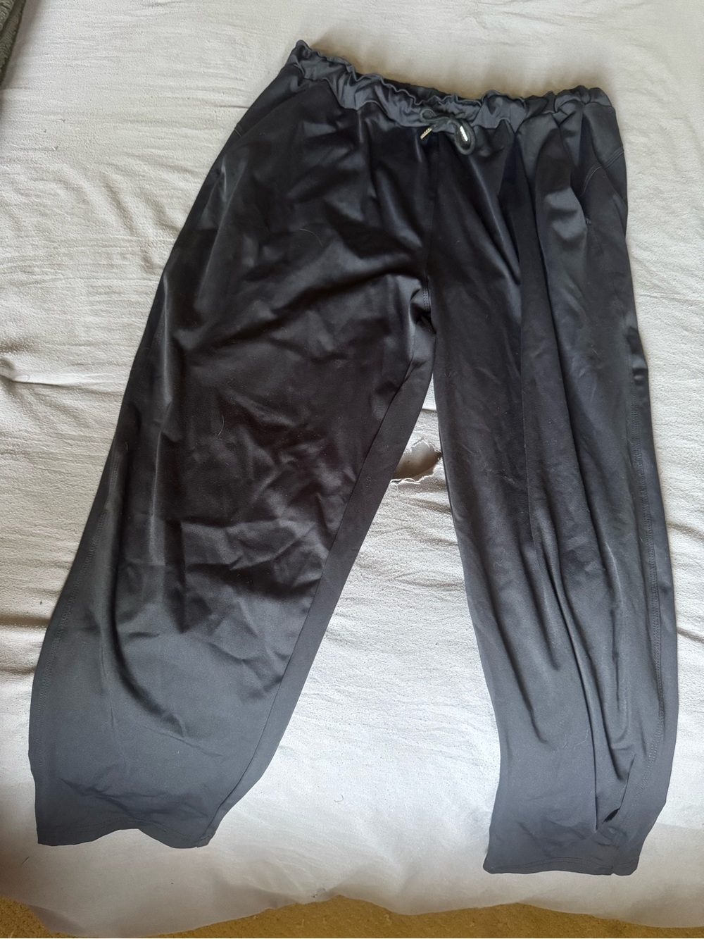 white birch Black Drawstring Relaxed Jogger Pants